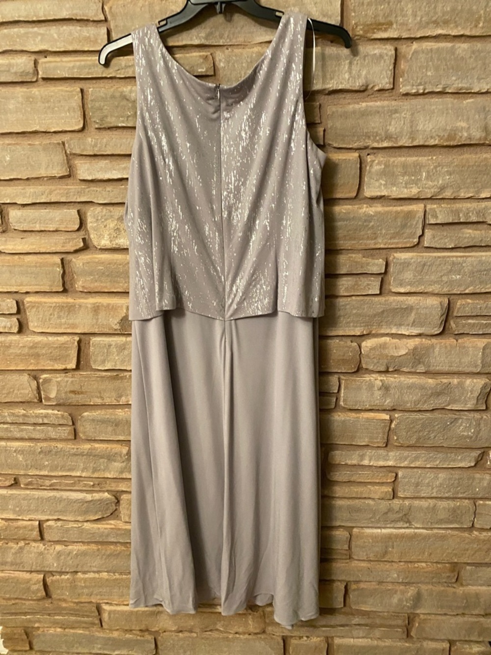 Alex Evenings Silver-Accented Gray Two-Piece Evening Set Size 18 - Picture 11 of 13